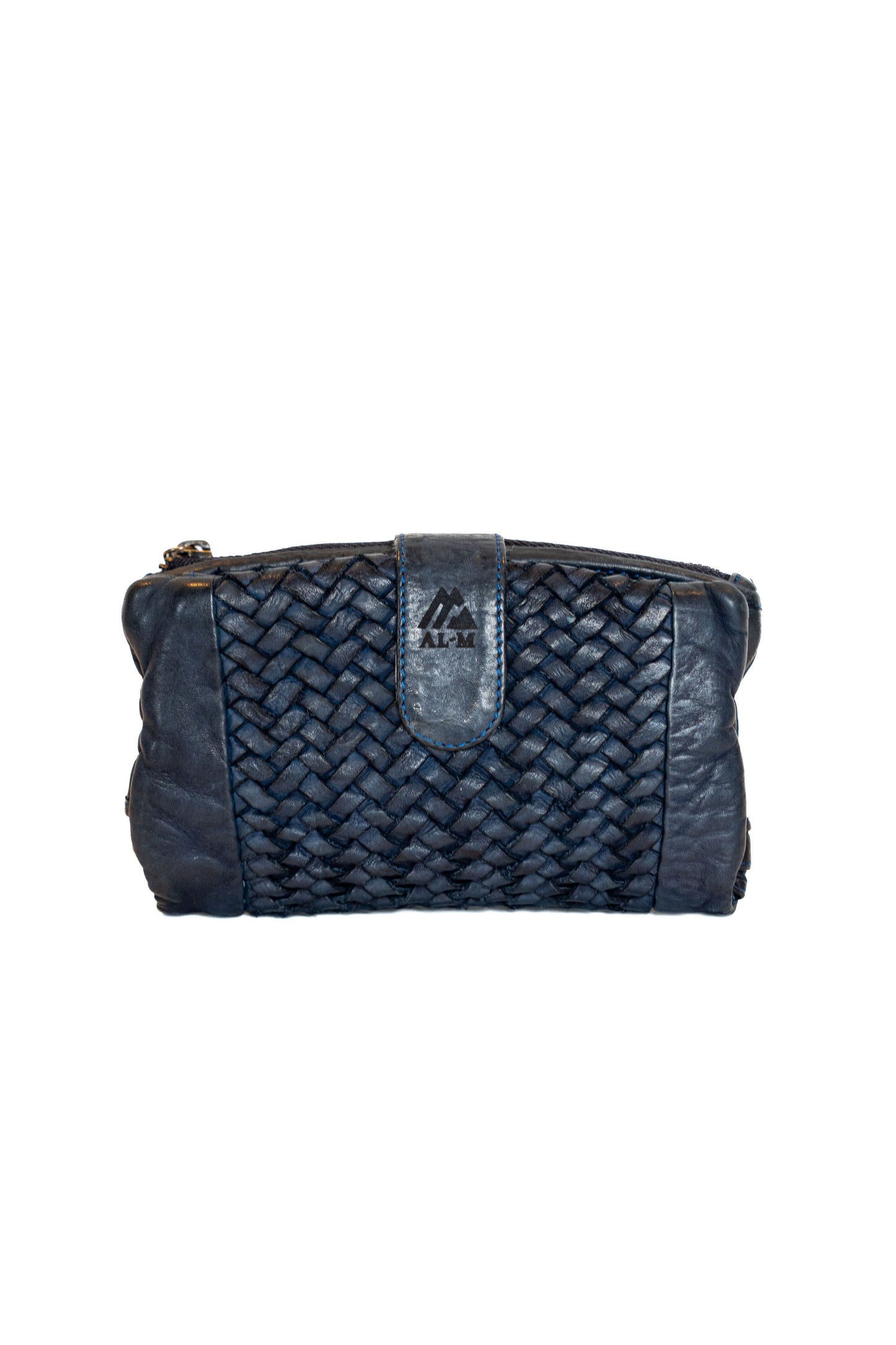 Braided leather wallet clutch