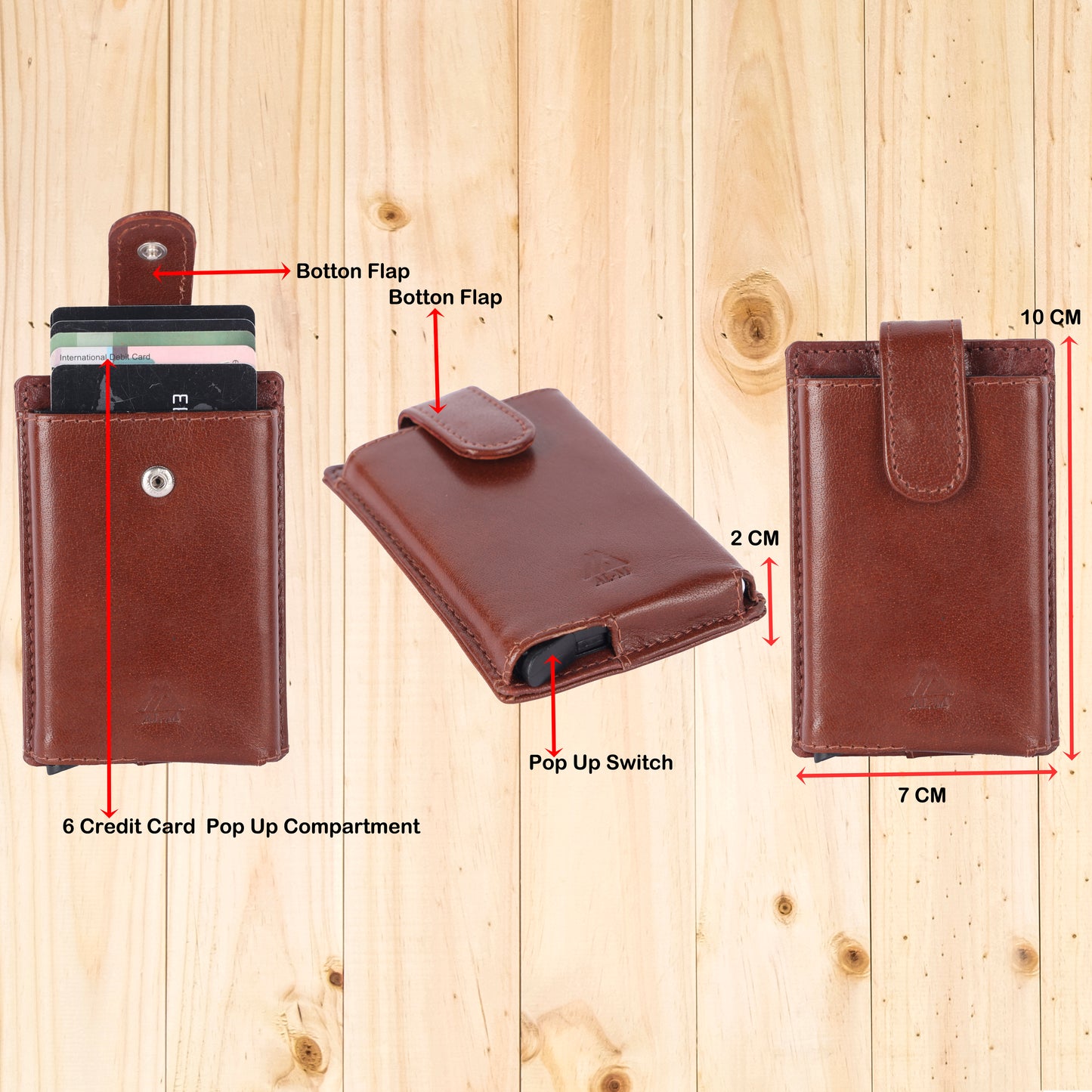 Leather alumininum case card holder