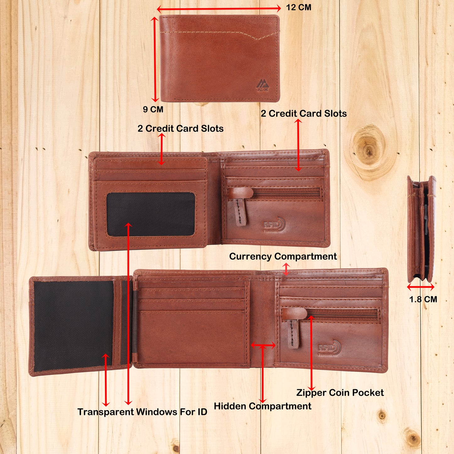 AL-M Signature Bifold Wallet