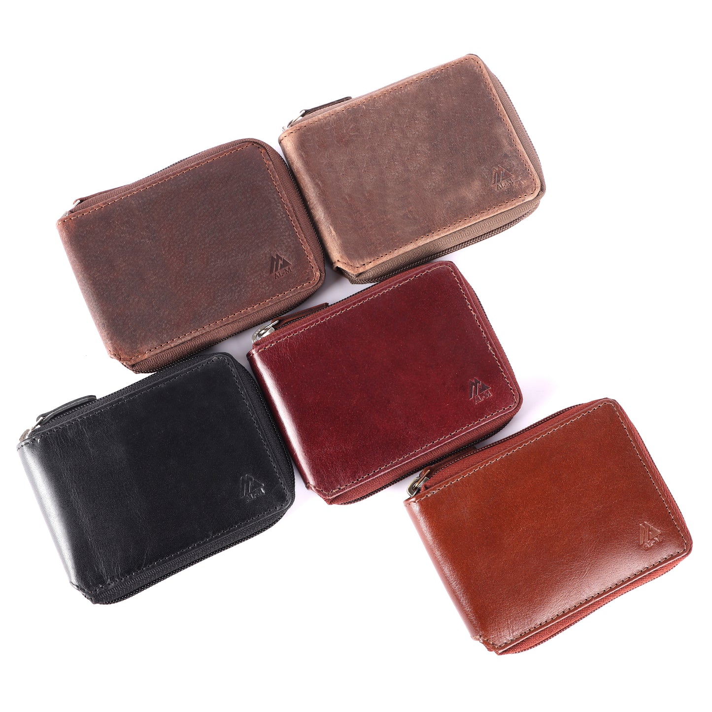 AL-M Zipper Bifold Wallet