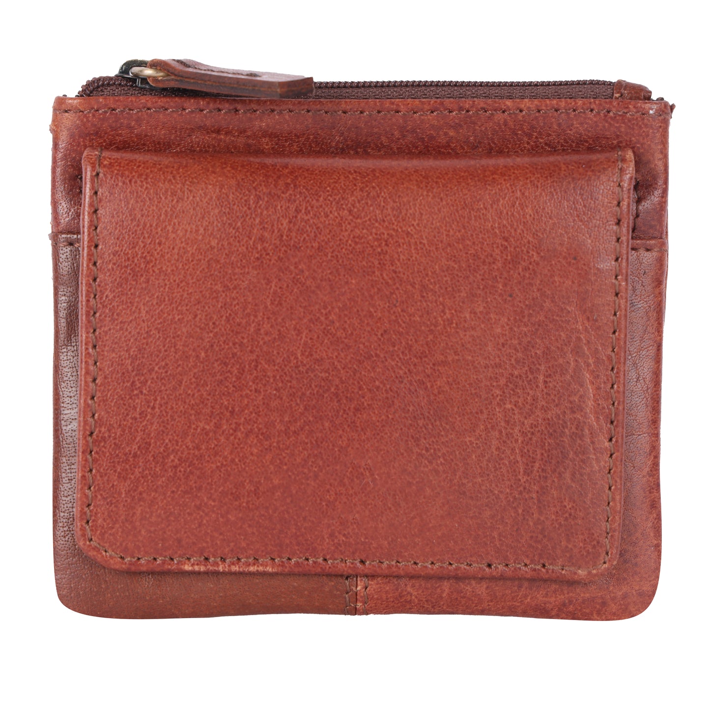 Card holder with coin flap