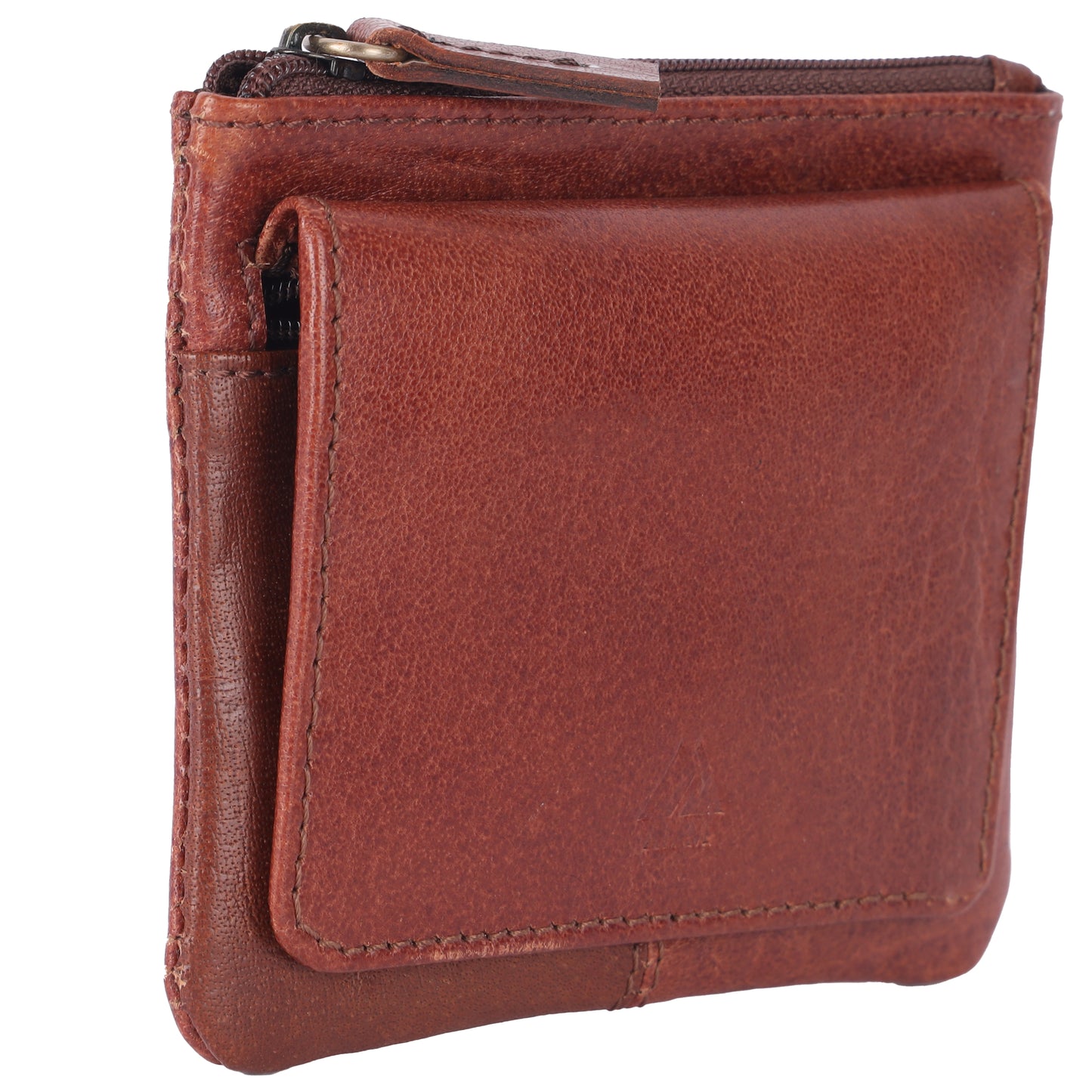 Card holder with coin flap