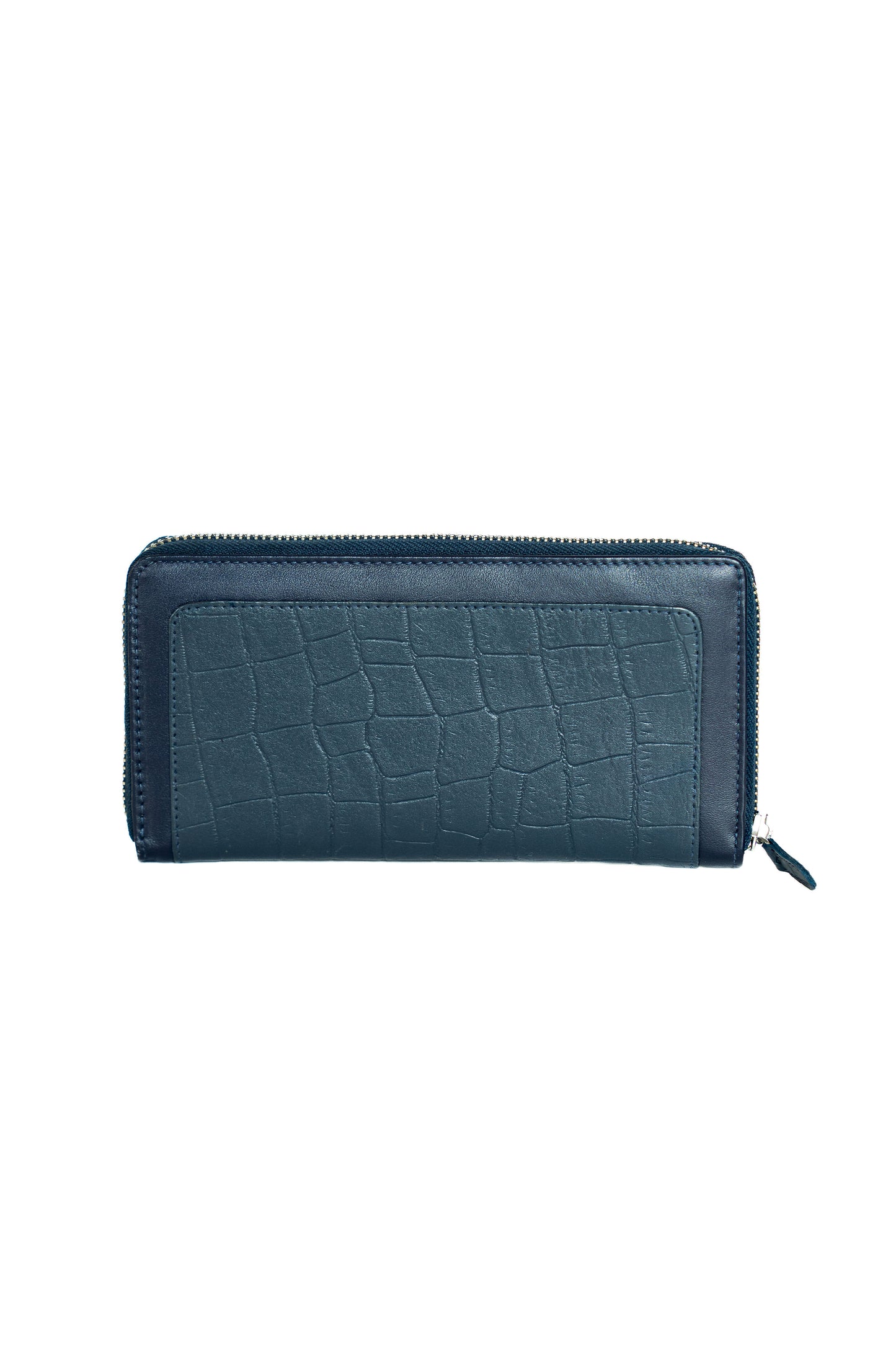 Patterned leather zipper wallet