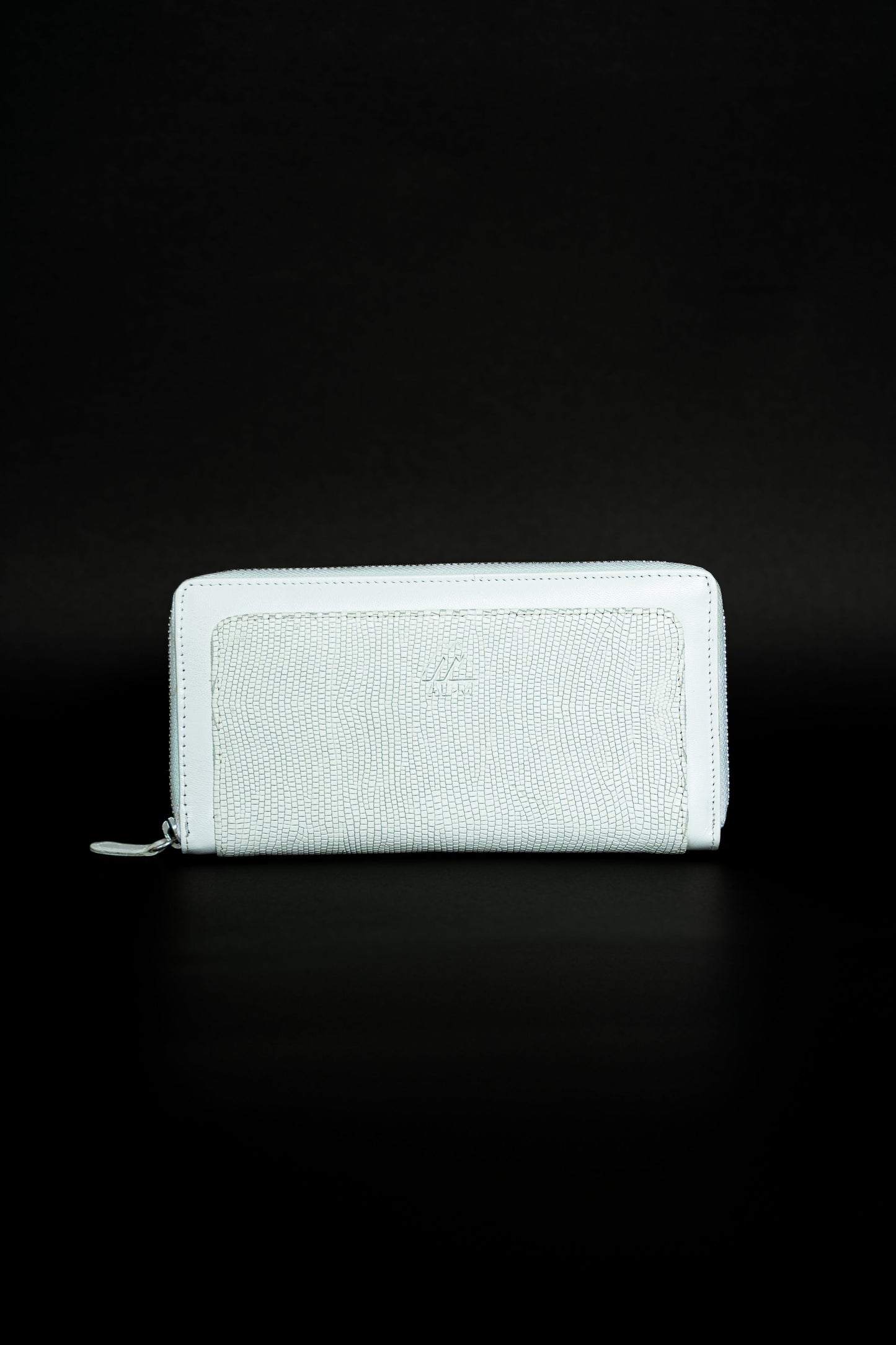 Patterned leather zipper wallet