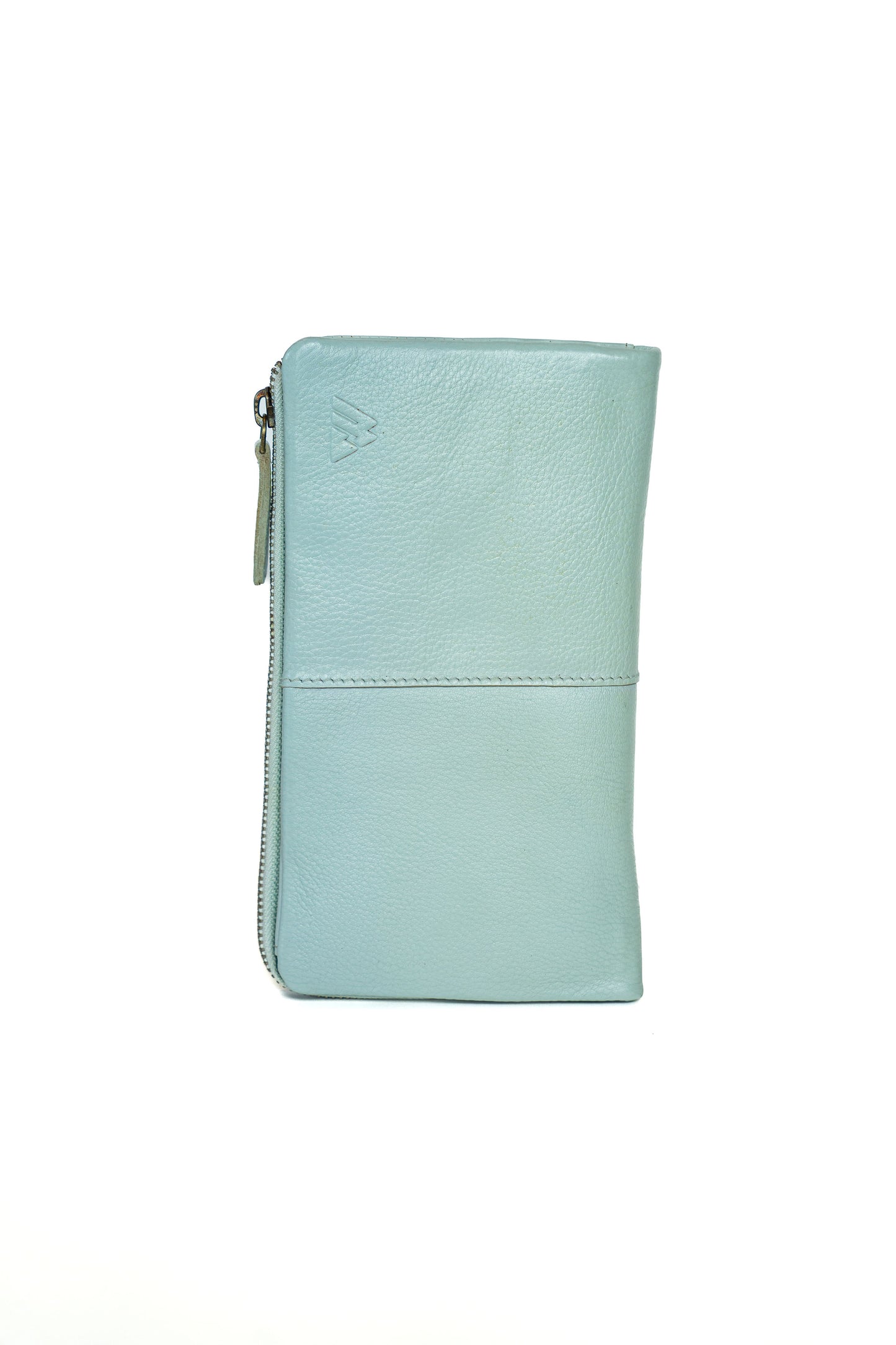 Croc-embossed leather long wallet