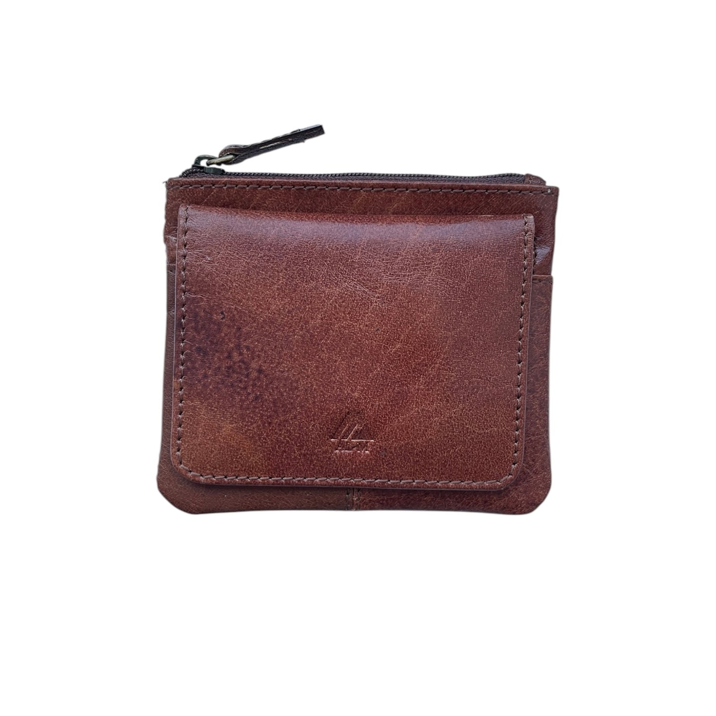 Card holder with coin flap