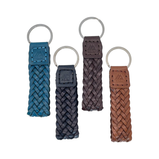 Classic Braided Leather Keychain